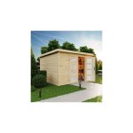 Abri de jardin en bois 8, 7m avec double porte et toit plat en feutre