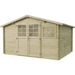 Abri de jardin en bois trait� autoclave  belmont  - 12. 53 m� - 34 mm