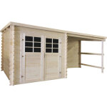 Abri de jardin en bois avec auvent  montval  - 14 m� - 28 mm
