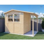 Abri de jardin bois bertilo 12mm tonio 2 avec toit en appentis 3, 88m� naturel
