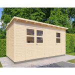 Abri de jardin bois bertilo 19mm laisholm 2 avec plancher 10, 14m�naturel