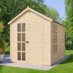 Abri de jardin bois bertilo blockhaus lux 19mm avec plancher 4, 32m� naturel