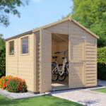 Abri de jardin bois bertilo blockhaus xl 19mm avec plancher 5, 83m� naturel