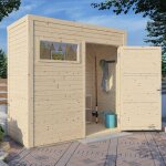 Abri de jardin bois bertilo cubo 1 19mm avec plancher 2, 55m� natural