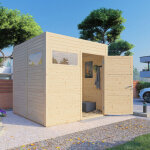 Abri de jardin bois bertilo cubo 2 19mm avec plancher 4, 75m� natural