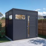 Abri de jardin bois bertilo cubus 2 19mm avec plancher 4, 75m� anthracite