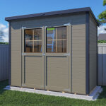 Abri de jardin bois bertilo simplo 2, 91m� 12mm avec plancher gris beige ral7006