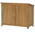 Abri de jardin en bois marron 110x50x85 cm avec �tag�res et toit pentu - r�sistant aux intemp�ries, id�al ...