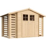 Abri de jardin en bois et range b�ches ext�rieur avec sol trait� - ext�rieur i206xl328xh218 cm / 3, 53 ...