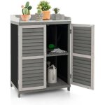 Abri de jardin en bois de sapin, armoire de rangement et stockage 67x46x99, 5 cm, avec tablette en mtal ...