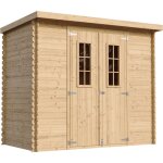 Timbela - abri de jardin en bois avec sol trait - stockage extrieur l239xl142xh200cm / 2. 63 m2 - petit ...