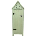 Abri de jardin en bois vert 66 x 46 x 178 cm cabane cabanon toit en asphalte - impermable - espace extrieur ...