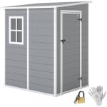Abri de jardin cabanon 1, 54 m� - porte verrouillable, fen�tre, a�ration - alu. pp gris