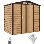Abri de jardin cabanon dim. 190l x 131l x 188h cm porte verrouillable ventilations t�le acier ondul� ...