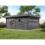 Abri de jardin camargue - 28 b gris impr�gn�, 28 mm �paisseur paroi 520 x 420 cm