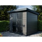 Direct abris - abri de jardin composite alma - 5m2 - gris - cabane de jardin