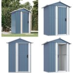 Abri de jardin gris 126x97, 5x177 cm acier galvanis - abri de jardin - abri extrieur - rangement extrieur ...