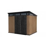 Abri de jardin keter evotech + en r�sine imitation bois, 279 x 218 cm, plancher et double porte, charge ...