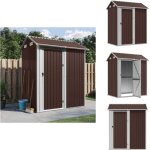 Abri de jardin marron 192x152, 5x237 cm acier galvanis - abri de jardin - abri mtallique - rangement ...