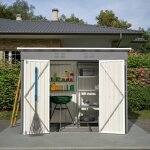 Abri de jardin m�tal 8x4 ft - toit renforc� - structure r�sistante intemp�ries - fondation incluse - ...