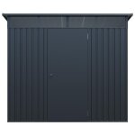 Vente - unique ? abri de jardin m�tal 4, 6 m� en acier galvanis� 0, 4 mm ? toit monopente avec goutti�re ...