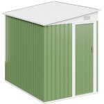 Abri de jardin m�tal adoss� en acier galvanis� vert sauge 3, 15 m� - daxton
