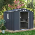Abri de jardin métal anthracite 4, 83 m² + kit d'ancrage Abri de jardin métal anthracite 4, 83 m² + kit d'ancrage