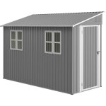 Abri de jardin en m�tal pour charges lourdes 4x10 pieds 1, 2x3 m avec kit de sol design appuy� au mur ...