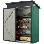 Abri de jardin m�tal galvanis� 1, 5 ?, cabane jardin exterieur 2, 5 m�avec loquet, toit en pente, 4 gants, ...