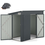 Abri de jardin en m�tal galvanis� 235 x 117 x 185 cm coupe - vent et imperm�able design moderne en gris ...