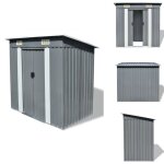 Abri de jardin mtal gris - abri de jardin - abri mtallique - rangement extrieur - cabane de jardin ...