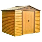 Ravigarden - abri de jardin mtal imitation bois 4. 03 m acier galvanis 180 x 224 x 177 cm 2 portes ...