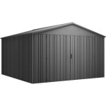 Abri de jardin m�tal pioneer y130 - structure autoportante - portes renforc�es - serrure avec cl� incluse ...