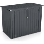 Abri de jardin en metal avec portes - cabane à outils(1, 72m², sans base, gris - toit plat) - goplus Abri de jardin en metal avec portes - cabane à outils(1, 72m², sans base, gris - toit plat) - goplus