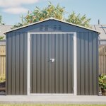 Abri de jardin m�tal avec porte coulissante - kit complet accessoires - inclus cadenas - 240x192. 3x191(cm) ...