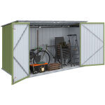 Abri de jardin en m�tal vert olive verrouillable multi - rangement pour stockage v�los, outils, poubelles ...
