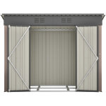 Abri de jardin m�tallique 8x4 ft brun avec fondation en m�tal