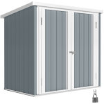 Abri de jardin - outsunny - 1, 09 m� - 2 portes verrouillables - 147 x 86 x 134 cm - t�le d'acier - gris ...