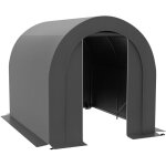 Abri de jardin - outsunny - b�che en pe cadre en m�tal galvanis� - 2, 4 x 1, 8 x 1, 9 m - gris fonc�