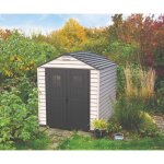 Duramax - abri de jardin en plastique 2, 10x2, 10m gris, 4 mm paisseur paroi 210 x cm
