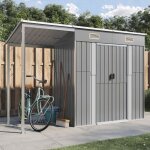Design in - abri de jardin, remise cabane pour outils, stockage rangement ext�rieur avec toit prolong� ...