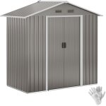 Abri de jardin - remise pour outils - cabanon porte verrouillable - dim. 194l x 110l x 184h cm - t�le ...