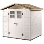 Abri de jardin en résine gardiun tuscany evo 200 4 m² 181x220x216 cm blanc / beige Abri de jardin en résine gardiun tuscany evo 200 4 m² 181x220x216 cm blanc / beige