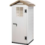 Abri de jardin en résine gardiun tuscany evo 80 1 m² 97x97x203 cm blanc / beige Abri de jardin en résine gardiun tuscany evo 80 1 m² 97x97x203 cm blanc / beige