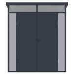 Vente - unique - abri de jardin en rsine gris 3, 65 m avec plancher - minaro