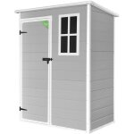 Wasabi - abri de jardin en rsine unit 1. 4 - montage facile - fentre - inclut le sol - gris blanc - ...
