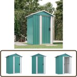 Abri de jardin vert 126x97, 5x177 cm acier galvanis� - abri de jardin - abri ext�rieur - rangement jardin ...