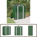Abri de jardin vert 192x108x223 cm acier galvanis - abri de jardin - abri extrieur - rangement jardin ...
