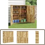 Vidaxl - abri  outils de jardin 163x50x171 cm bois de pin solide - abri de jardin - abri de stockage ...