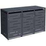 Vivol - abri de poubelle design - 3 conteneurs - anthracite